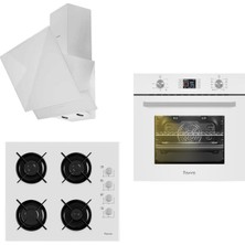 Ferre Lüks Serisi - 10+1 Fonk. Turbo Digital  Beyaz Set (B 2140+ 10001 +D017)