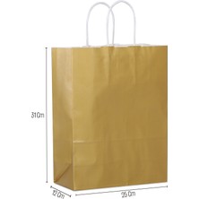 25*31*12 Gold Saplı Kağıt Çanta 24 Adet