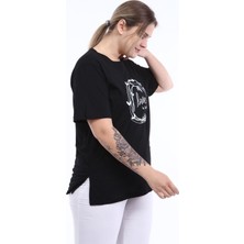 Piano Luce Pianoluce Kadın Büyük Beden Baskılı Yarım Kol T-Shirt