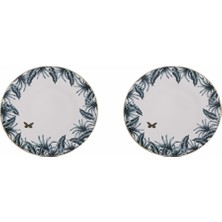 Porland Palms Kelebek Desen Yuvarlak Tabak 31 cm. 2'li 04ALM005903