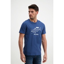 Rich Erkek Baskılı Lacivert Bisiklet Yaka T-Shirt