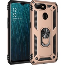 Nevarium Oppo A5S Kılıf Tank Yüzüklü Silikon Kapak - Gold