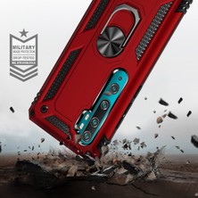 Nevarium Samsung Galaxy M51 Kılıf Tank Yüzüklü Silikon Kapak - Gümüş