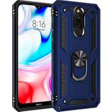 Nevarium Xiaomi Redmi 8A Kılıf Tank Yüzüklü Silikon Kapak - Lacivert