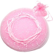 Süsle Bebek ve Parti Büzgülü Kese, 24 cm Pullu Organze, 25 Adet - Pembe