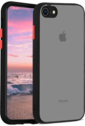 Emybox Apple iPhone 6 6s Uyumlu Kamera Lens Korumalı Arkası Mat Silikon Telefon Kılıfı Siyah