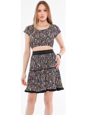 Alexander Gardi Alexandergardı Desenli Crop Top (B21-31100)