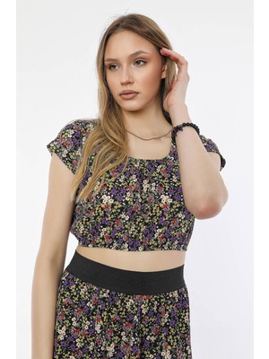 Alexander Gardi Alexandergardı Desenli Crop Top (B21-31100)