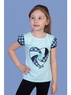 Toontoy Kids Toontoy Kız Çocuk Kalp Nakışlı Inci Detaylı Tişört
