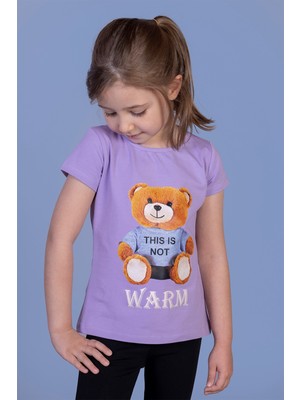 Toontoy Kids Toontoy Kız Çocuk Ayıcık Baskılı Tişört