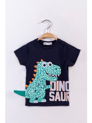 Toontoy Kids Toontoy Erkek Çocuk Kabartmalı Dinazor Baskılı Tişört