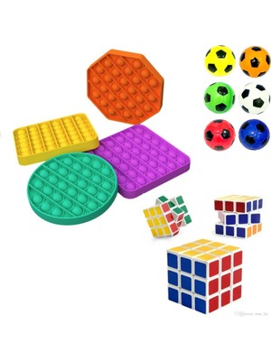 Can Popüler Set Popit Sabır Rubik Küpü ve Stres Topu