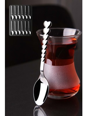 Doğuş Mutfak Kalpli Paslanmaz Çelik Çay Kaşığı Seti 6 Adet