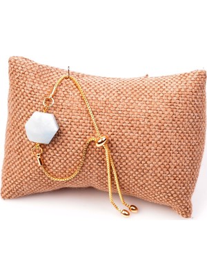 Taş Sandığı Akuamarin Taşı Bileklik - Ayarlamalı