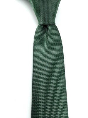 Pierroni Yeşil Oxford Desen Slim Kravat