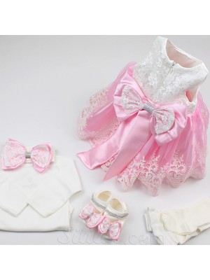 Sitilin Kız Bebek Mevlüt Elbisesi Gelinlik Fransız Dantelli Abiye