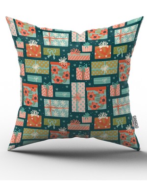 Cango Home Çift Tarafı Baskılı Yılbaşı Temalı Dijital Baskılı Kırlent Yastık Kılıfı CGH292-CT