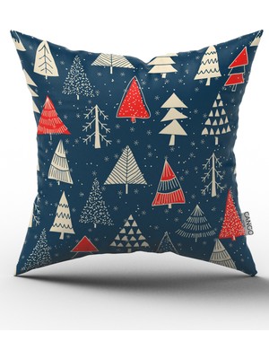 Cango Home Çift Tarafı Baskılı Yılbaşı Temalı Dijital Baskılı Kırlent Yastık Kılıfı CGH295-CT