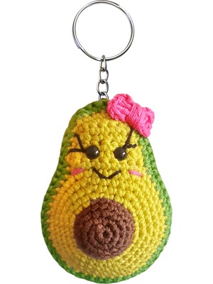 Binbir Trend El Örgüsü Şapşik Avokado Anahtarlık Araba Süsü Çanta Süsü