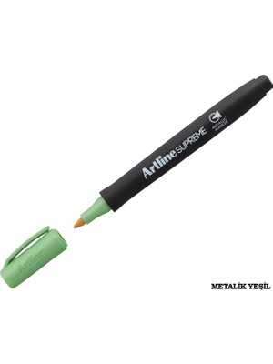Artline Supreme Metalik Keçe Kalem 1 Adet Metalik Yeşil Renkli Yaratıcı Çizimler İçin