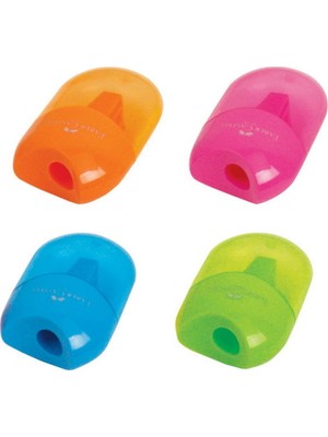 Faber-Castell Faber Mini Apple Hazneli Kalemtıraş Neon Renkler 4'lü