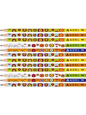 Adel Nazar Boncuğu Yuvarlak Kurşun Kalem 12'li