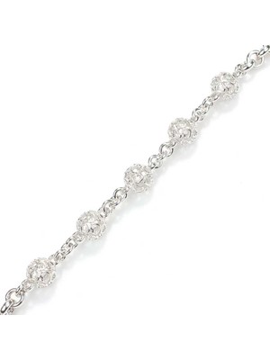 Nusret Takı 925 Ayar Gümüş Kalp Toplu Bileklik Gümüş