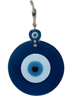 Uzman Nazar Boncuklu Mavi 12CM Çaplı Füzyon Cam Duvar Süsü