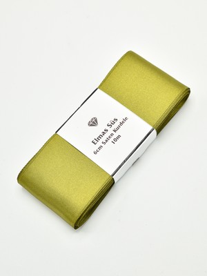 Elmas Süs Zeytin Yeşili Saten Kurdele Takı Kurdelesi (6CM-10M)