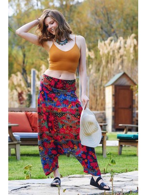 Los Banditos Bohem Tarz Fermuarlı Kadın Şalvar Pantolon