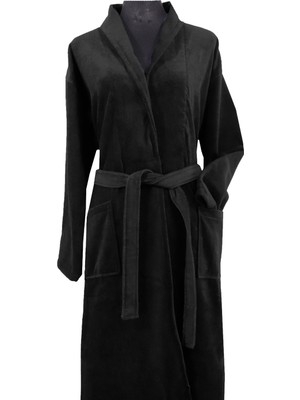 Ephemeris Pamuk Kadife Unisex Bornoz -Basic Siyahs/m