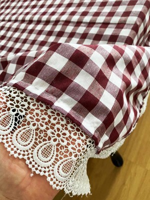 Karan Home Güpürlü Pötikare Dertsiz Zefir Kumaş Masa Örtüsü