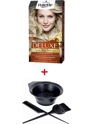 Palette Deluxe Saç Boyası 9-1 Küllü Sarı + Boyama Seti