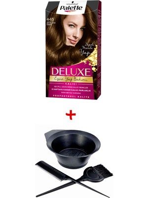 Palette Deluxe Saç Boyası 4-65 Büyüleyici Kahve + Boyama Seti