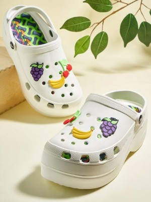 İmershoes Novelido Yüksek Taban Kadın Sabo Terlik Masaj Tabanlı Hafif Meyveli