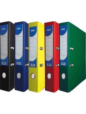 Noki Klasör Dar 5 Adet Plastik 4cm Mavi-Siyah-Kırmızı-Sarı-Yeşil