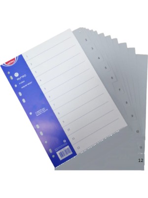 Noki A4 Plastik Ayraç 12 Rakamlı Seperatör 1 Adet Düzenleme Kolaylığı Sağlar
