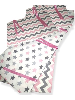 Bebek Özel Bebek/Çocuk Beşik Kenar Koruma Beşik Için (4 Parça) Pembe Büyük