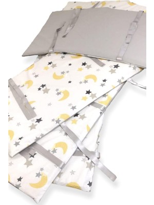 Bebek/çocuk Beşik Kenar Koruma Beşik Için (4 Parça) Sarı Grili