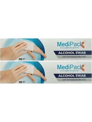 Medipack Alkollü Mendil Medıpack Alcohol Swab Cilt Temizleme Alkol Swap 2 Kutu 200 Adet