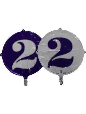 Event Party Store Folyo Balon Rakam 2 Çift Taraflı Mor-Beyaz 18'' - Pakette 1 Adet