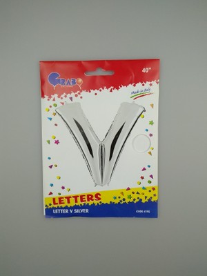 Event Party Store Folyo Balon V Harf Gümüş 102CM