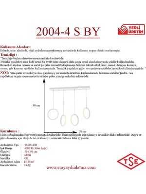 Eray Aydınlatma 2004 4 S Beyaz Sıralı Led Avize