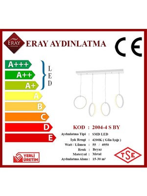 Eray Aydınlatma 2004 4 S Beyaz Sıralı Led Avize