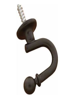 Azm Hırdavat Dekoratif Büyük Boncuk Tekli Askı Mat Siyah 10 Adet