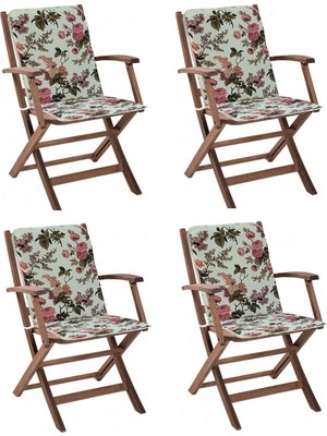 Vip Home Concept Masa Örtüsü Takımı ve Büyük Boy Arkalıklı Sandalye Minderi 4 Adet Ingiliz Gülü