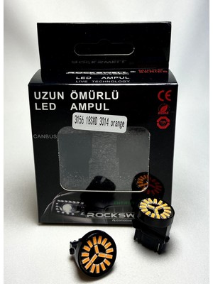 Rockswell 3156 18 Smd 3014 LED Ampulü Geri Vites/plaka/sinyasl/stop Turuncu Renk