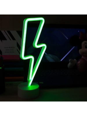Şifainur Şifa-I Nur USB Kablolu ve Pilli Şimşek Neon LED Gece Lambası