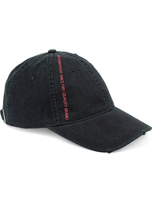 Mavi Erkek Yazı Baskılı Siyah Şapka 091809-900