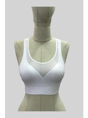 Emay Beyaz Emay 4027 Seamless Tül Pedli Toparlayıcı Sütyen Korse